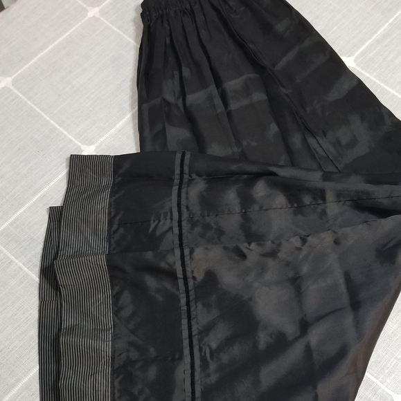 Krista Larson Elastic Waist Black Acetate Long Full Skirt One Size - Picture 6 of 10